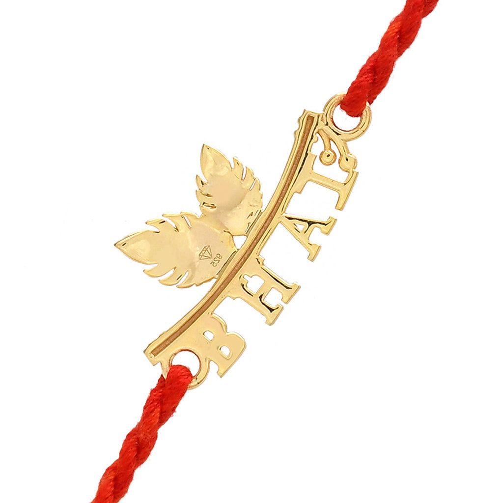 trueBrowns X Voylla 925 Sterling Silver Gold-Polished Gold Micron Plated Bhai Thread Rakhi - Distacart