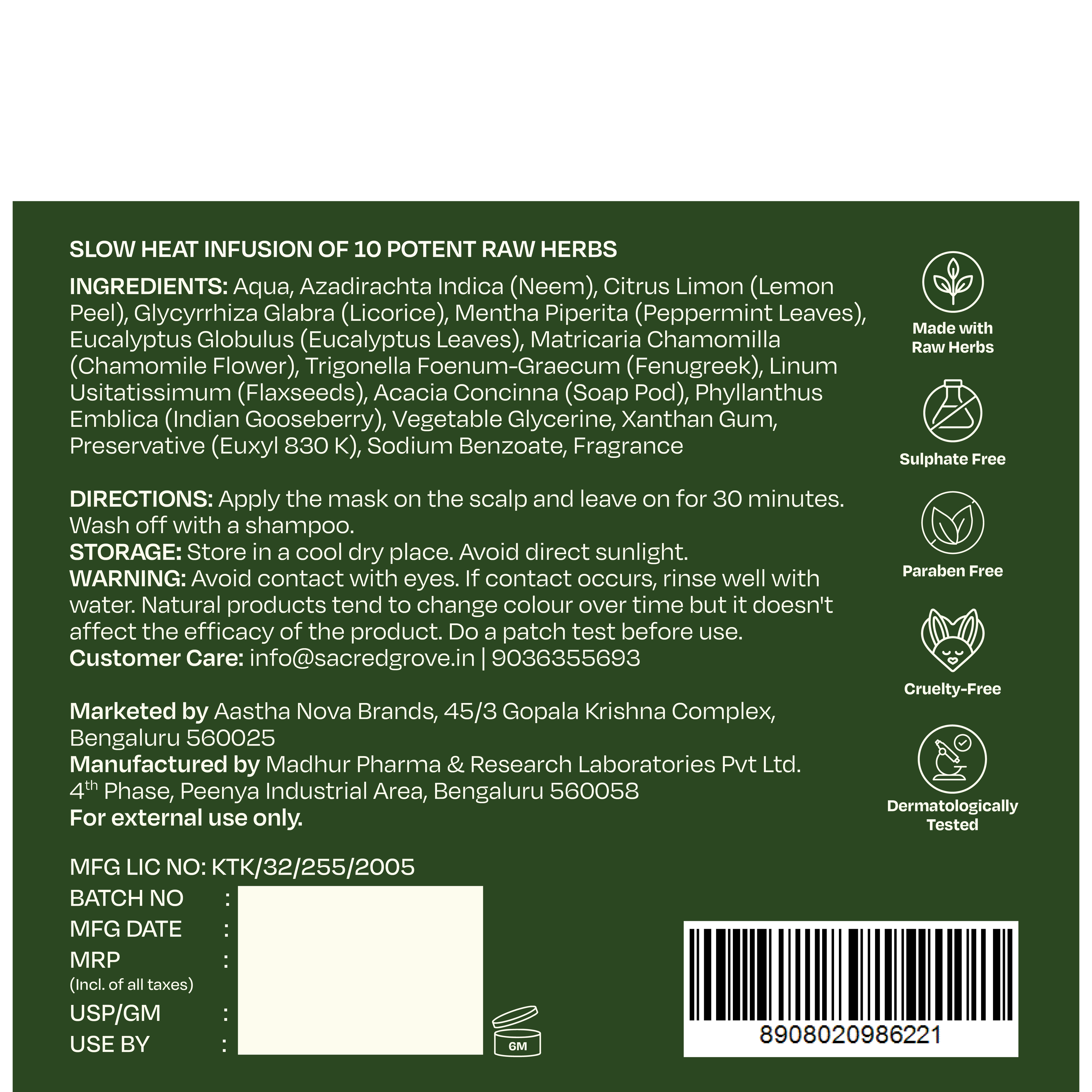 Sacred Grove Licorice & Peppermint Deep Clean Scalp Mask