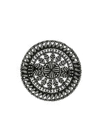 NVR Women's Oxidised Silver Plated Adjustable Finger Ring