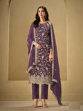 Anaita PuprleEmbroderied Silk Stitched Salwar Suit - Distacart