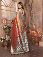 Anaita Brown kochi Silk With Beautiful Checks Weaving Saree With Blouse