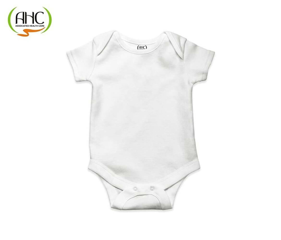 AHC Soft Cotton Short-Sleeve Bodysuits Solid Onesies New Born Infant Dress - Blue/Grey/Green
