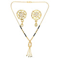AanyaCentric Gold Plated Short Mangalsutra Set with Earrings - Distacart