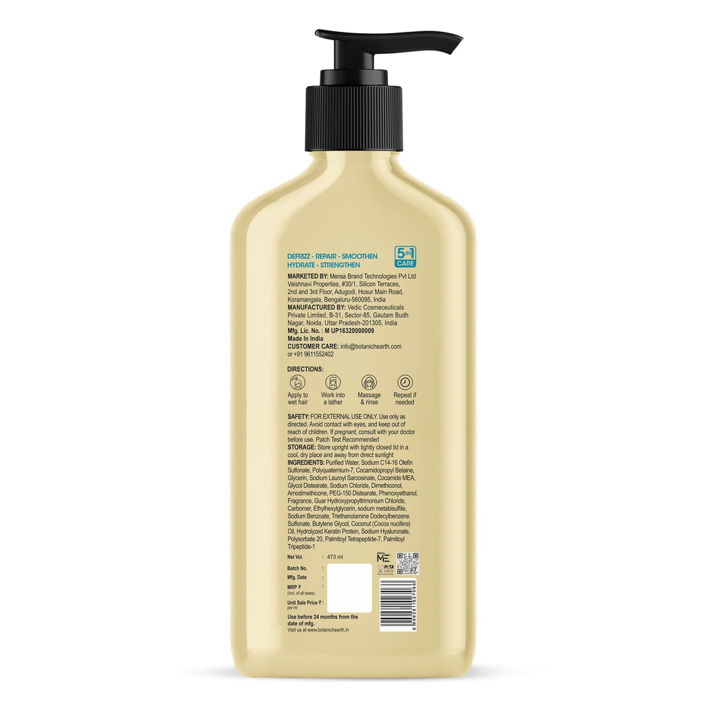 Botanic Hearth Defrizz & Repair Shampoo with Coconut Oil & Peptides