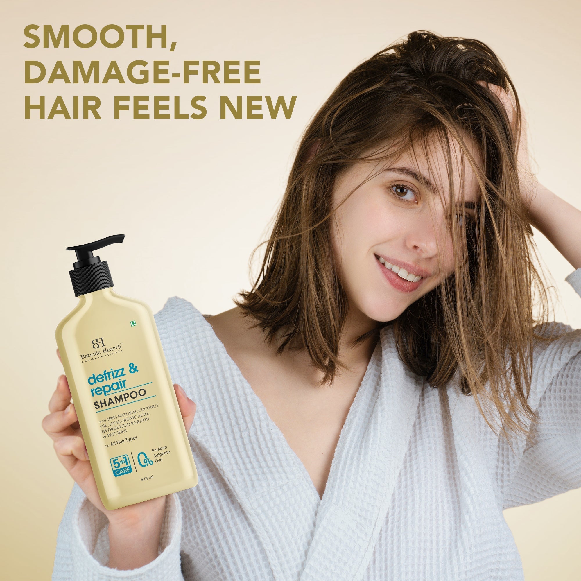 Botanic Hearth Defrizz & Repair Shampoo with Coconut Oil & Peptides
