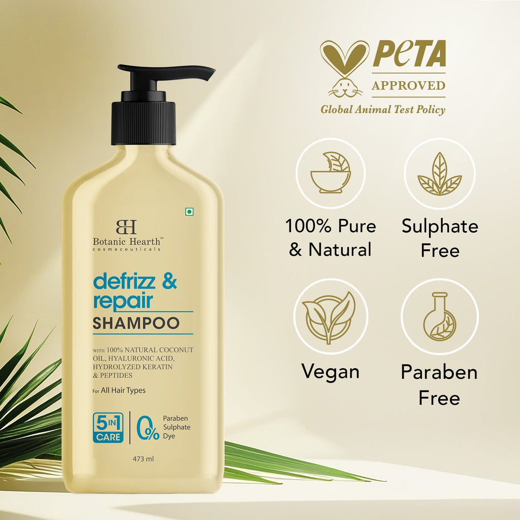 Botanic Hearth Defrizz & Repair Shampoo with Coconut Oil & Peptides
