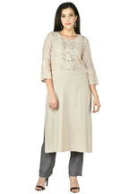 Joban Fashion Beige Cotton Rayon Kurta Set
