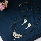AanyaCentric Gold-plated Mangalsutra Pendant Earring Set & Silver Plated Anklet - Distacart