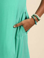 Sea Green Men Viscose rayon Solid Straight Shirt - Mahotsav