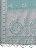 Shree Shyam Fashion Varnika Sea Green Linen Cotton Saree
