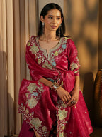 Teeya Creation Rani Color Barsana Silk Pakistani Style Salwar Suit