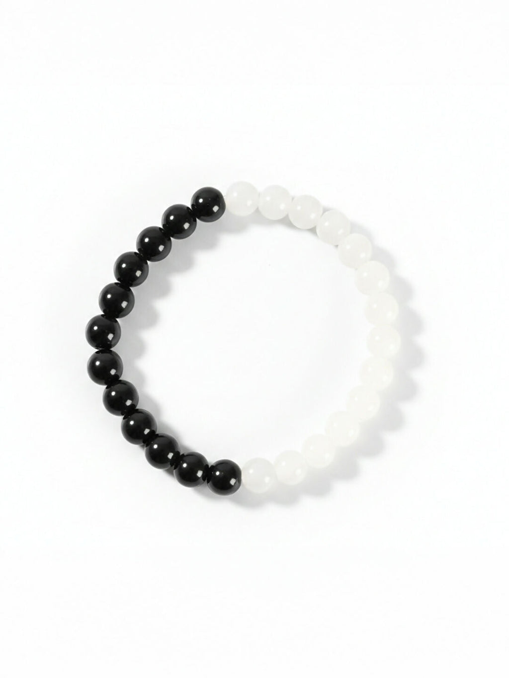NVR Unisex Black & White Crystal Beaded Bracelet - Distacart