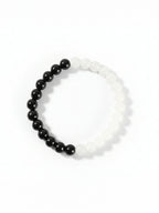 NVR Unisex Black & White Crystal Beaded Bracelet - Distacart
