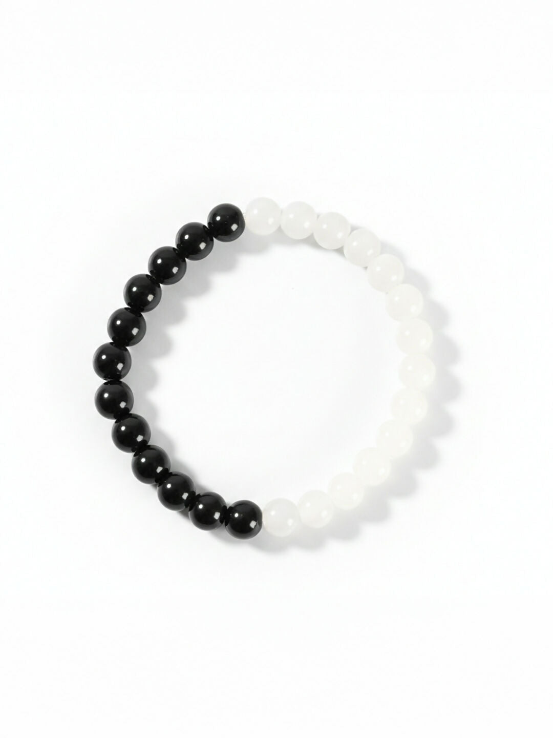 NVR Unisex Black & White Crystal Beaded Bracelet - Distacart