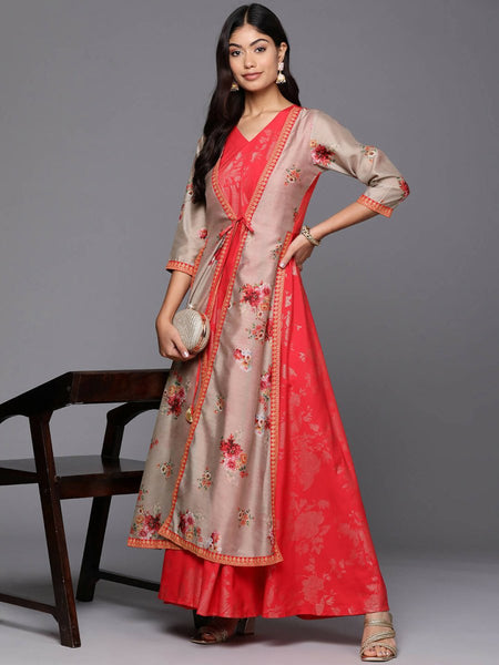Ahalyaa Women's Traditional wear Ethnic Dress - Red