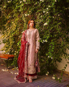Prazu Fashion Peach Frendy Silk Embroidered Riveted Moti Work Palazzo Suit - Distacart