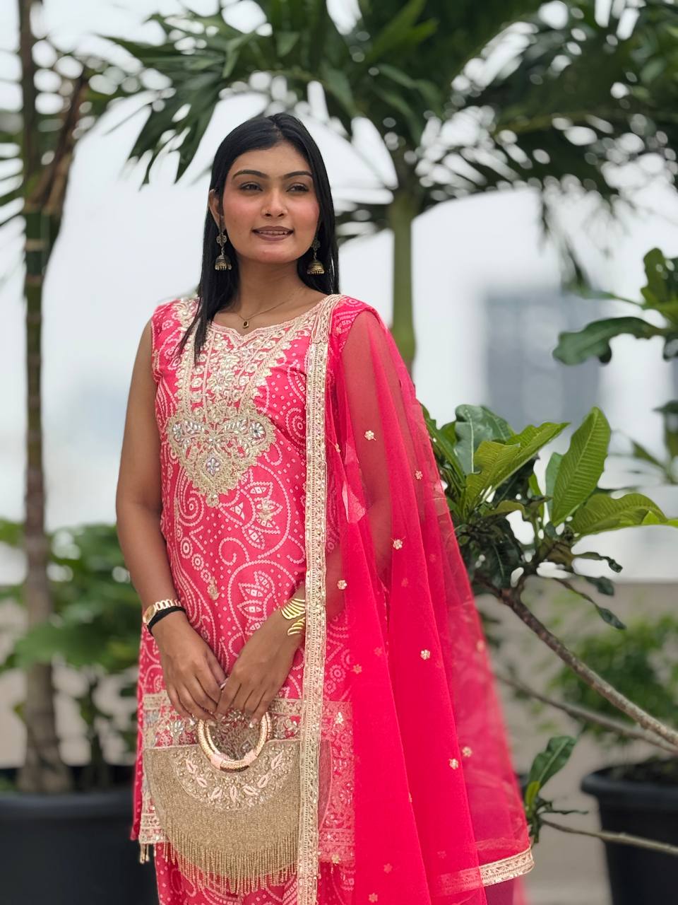 Prazu Fashion Pink Chinon Silk Embroidered Dhoti Style Suit - Distacart