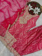 Prazu Fashion Pink Chinon Silk Embroidered Dhoti Style Suit - Distacart