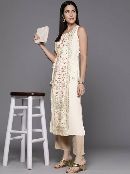 Ahalyaa Women's Traditional wear Kurta - Off-White