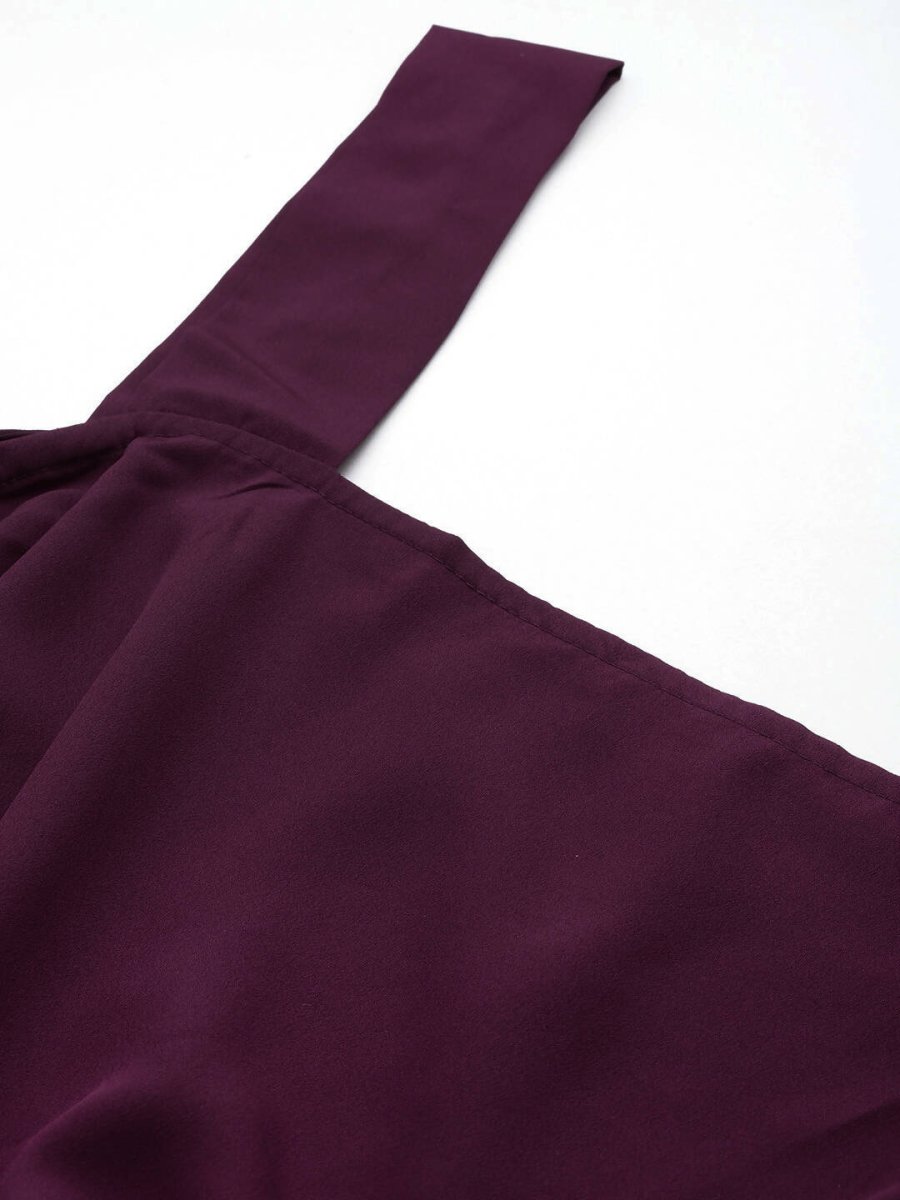 Ahalyaa Women's Traditional Wear Co-ords - Burgundy - Distacart