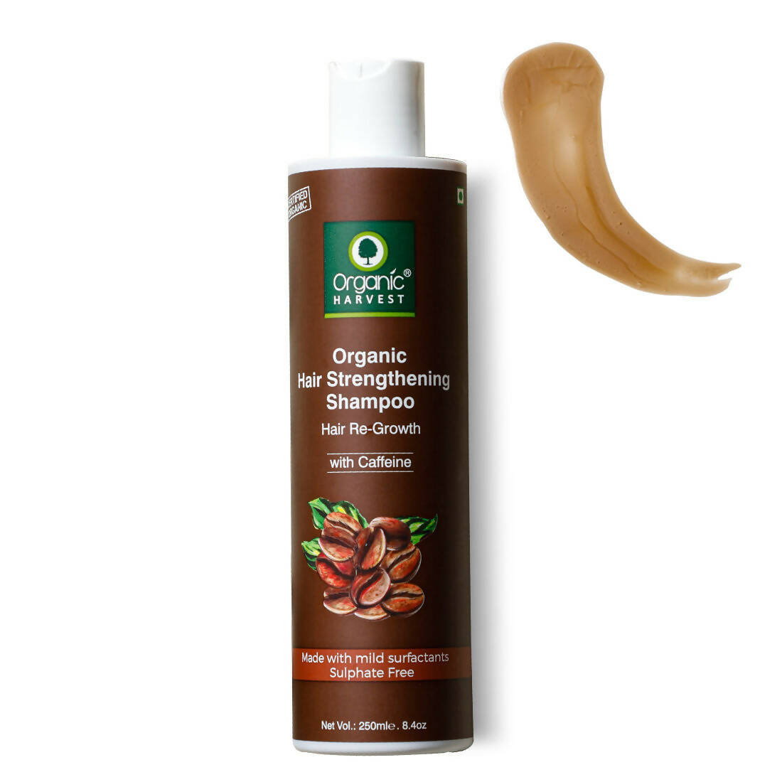 Organic Harvest Organic Hair Strengthening Shampoo Hair Re-Growth With Caffeine