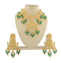 Joban Fashion Women Golden White Green Necklace Set