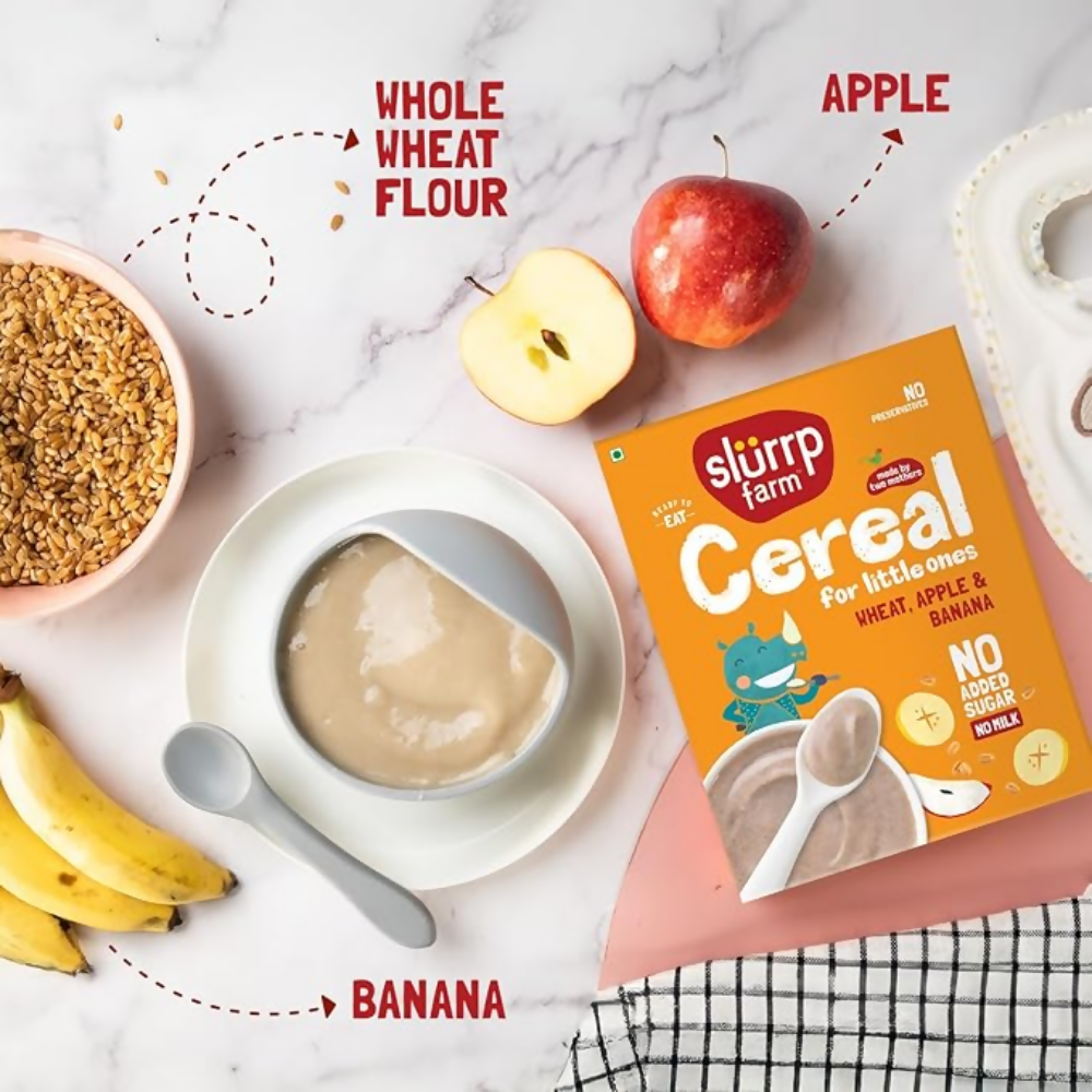 Slurrp Farm No Added Sugar Instant Wheat Apple & Banana Cereal - Distacart