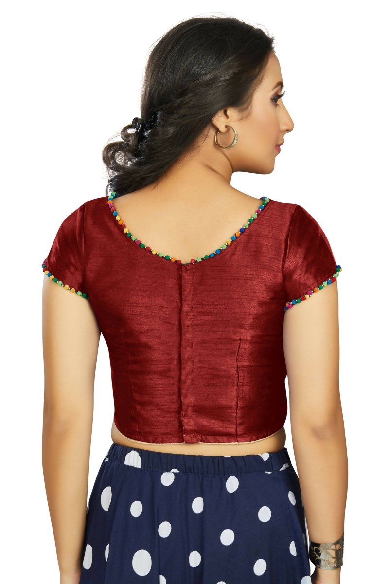 Aastha Fashion Women's Maroon Art Silk Designer Party Wear Readymade Blouse