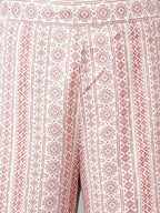 FIORRA Women's White Cotton A-line Kurta with Palazzo