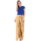 Asmaani Beige Color Plain Ruffle Palazzo