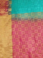 Kalamandir Checked Green Pashmina Saree