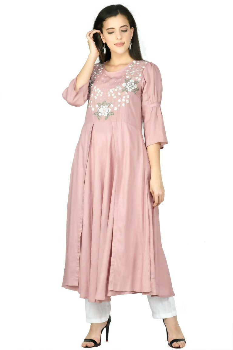 Joban Fashion Rose Gold Cotton Rayon Kurta Set