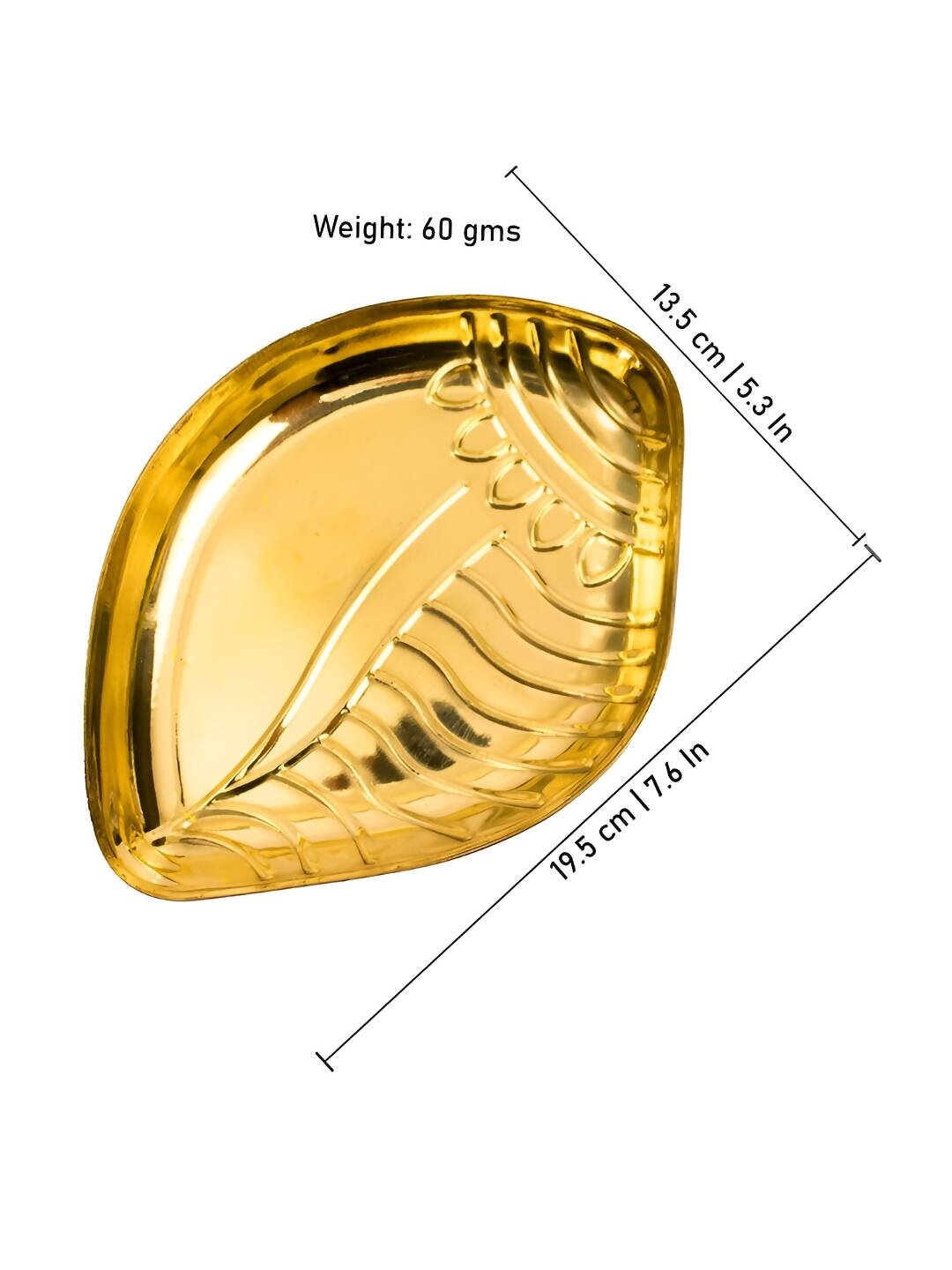 Spillbox Gold-Toned Brass Textured Sangu Thali Pooja Essential