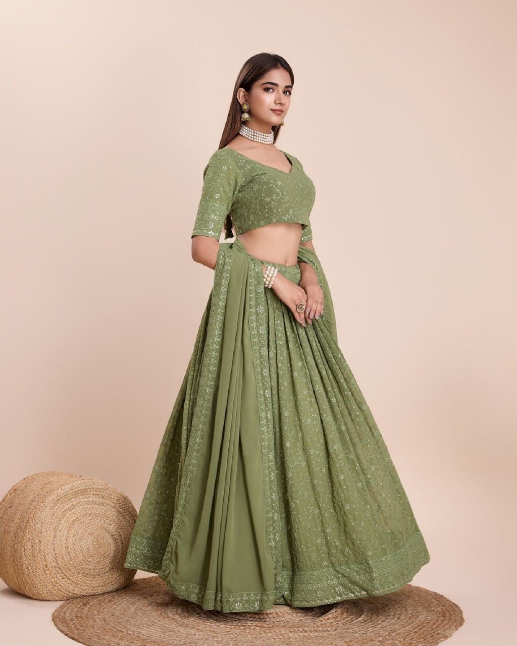 Lehenga Mart Designer Wedding Lehenga Choli For Women - Mehndi