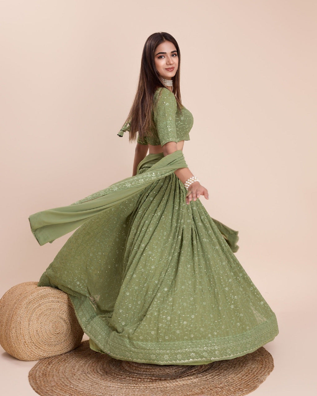 Lehenga Mart Designer Wedding Lehenga Choli For Women - Mehndi