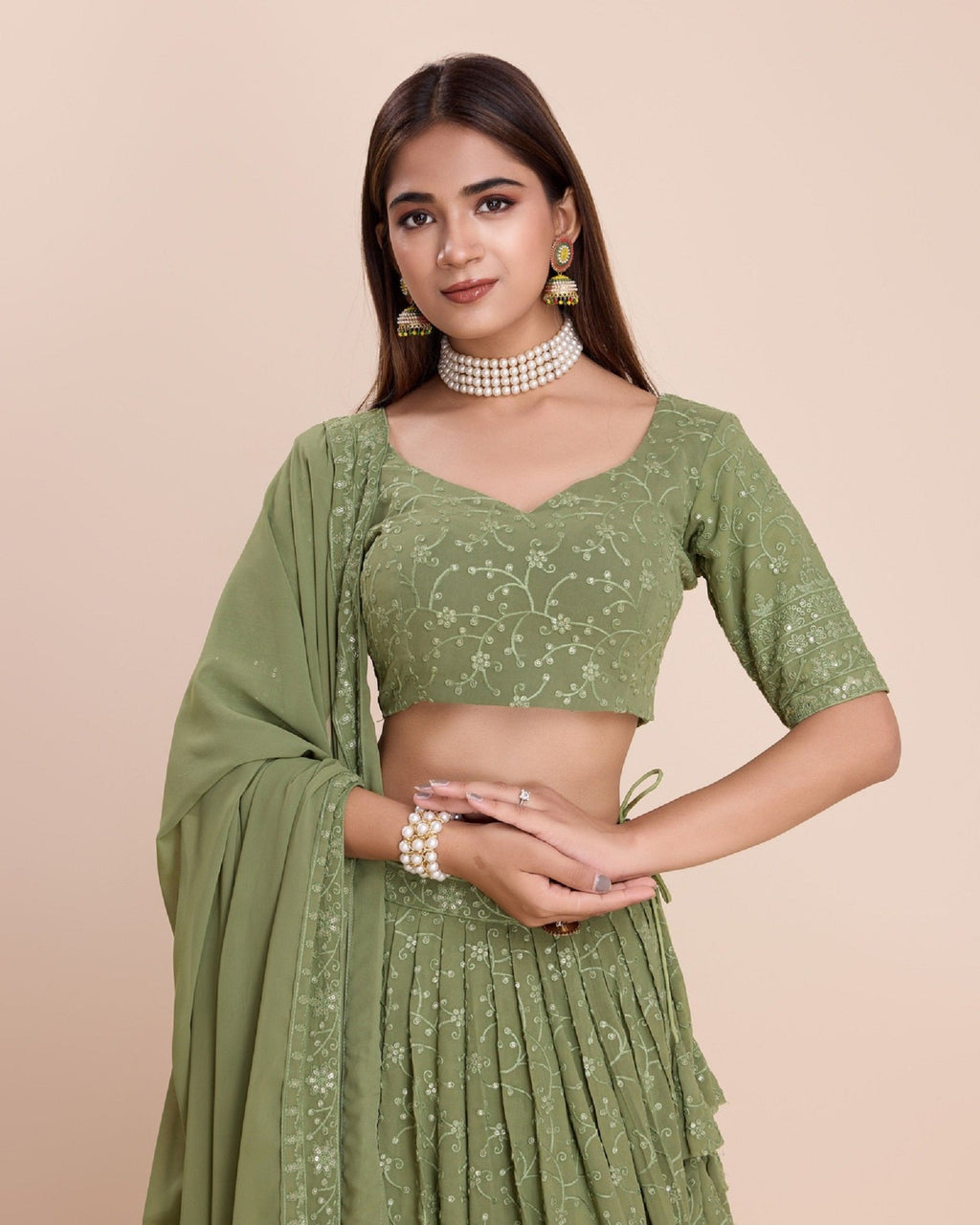 Lehenga Mart Designer Wedding Lehenga Choli For Women - Mehndi