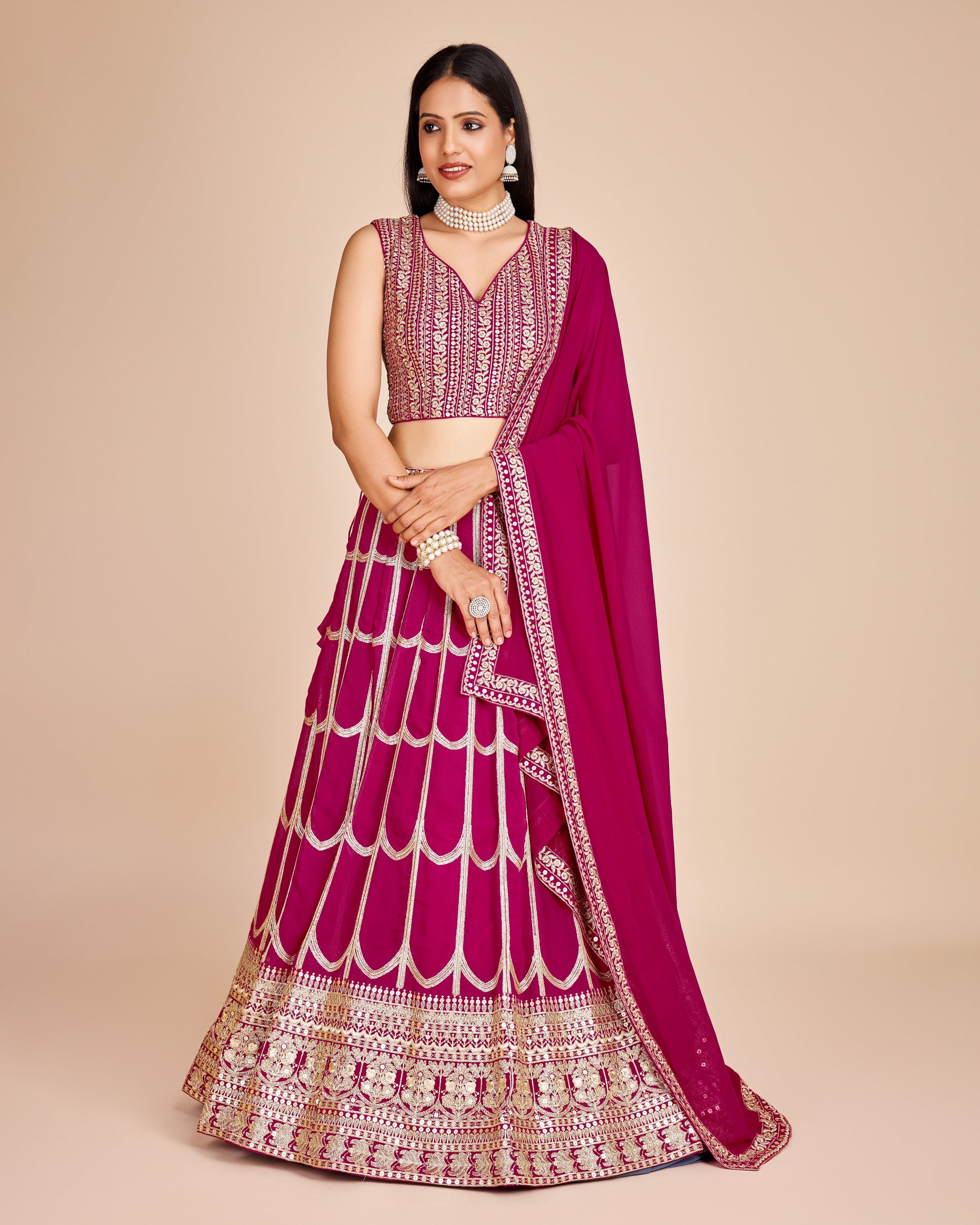 Lehenga Mart Designer Wedding Lehenga Choli For Women - Pink