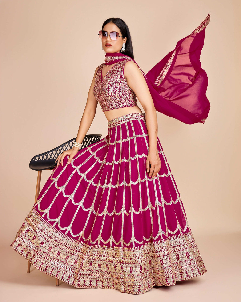 Lehenga Mart Designer Wedding Lehenga Choli For Women - Pink