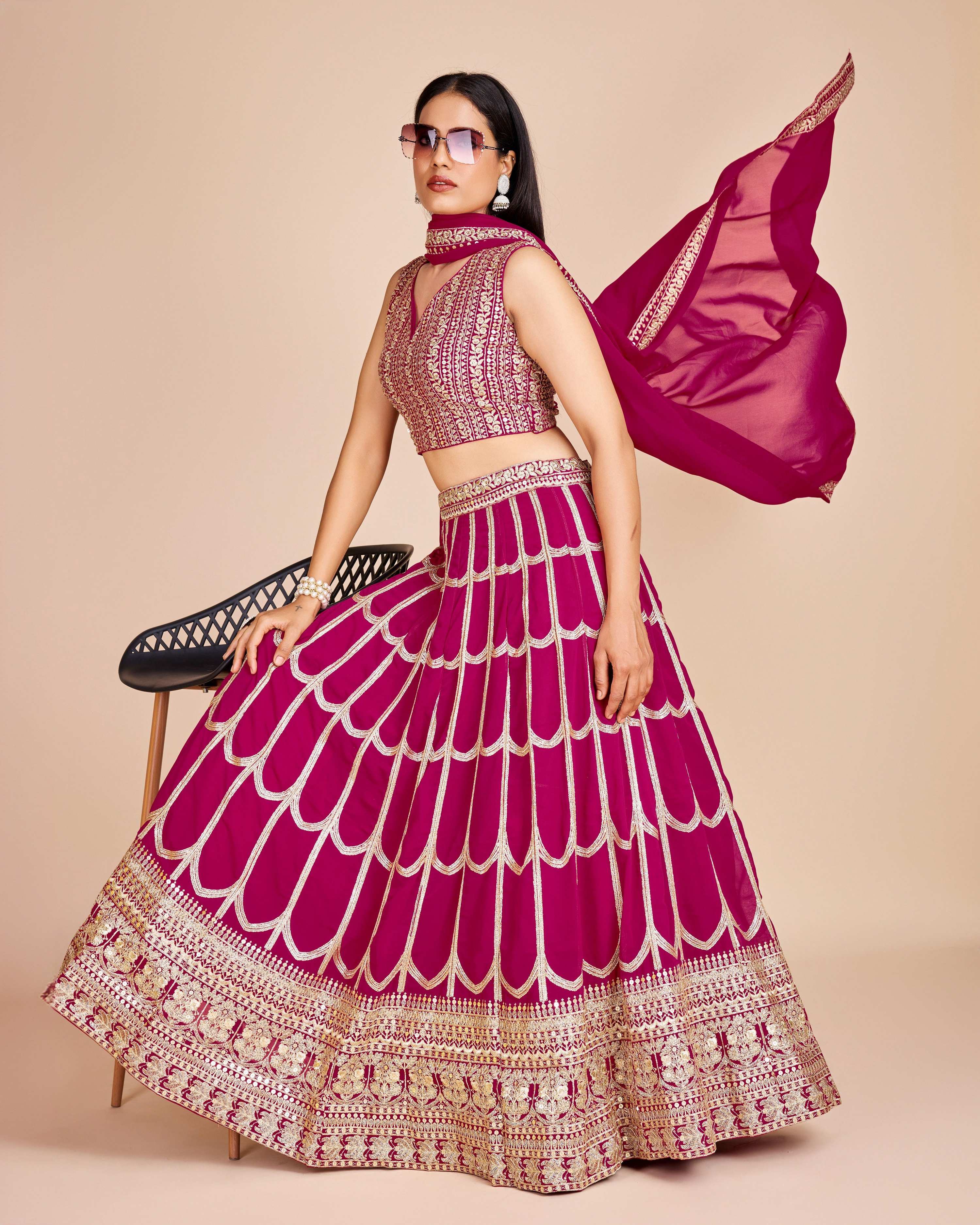 Lehenga Mart Designer Wedding Lehenga Choli For Women - Pink