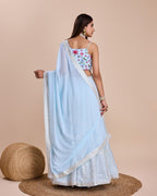 Lehenga Mart Designer Wedding Lehenga Choli For Women - Sky Blue