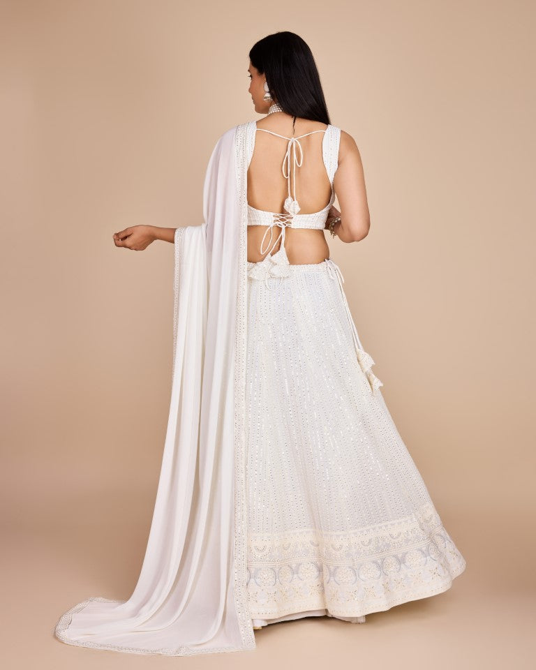Lehenga Mart Designer Wedding Lehenga Choli For Women - White
