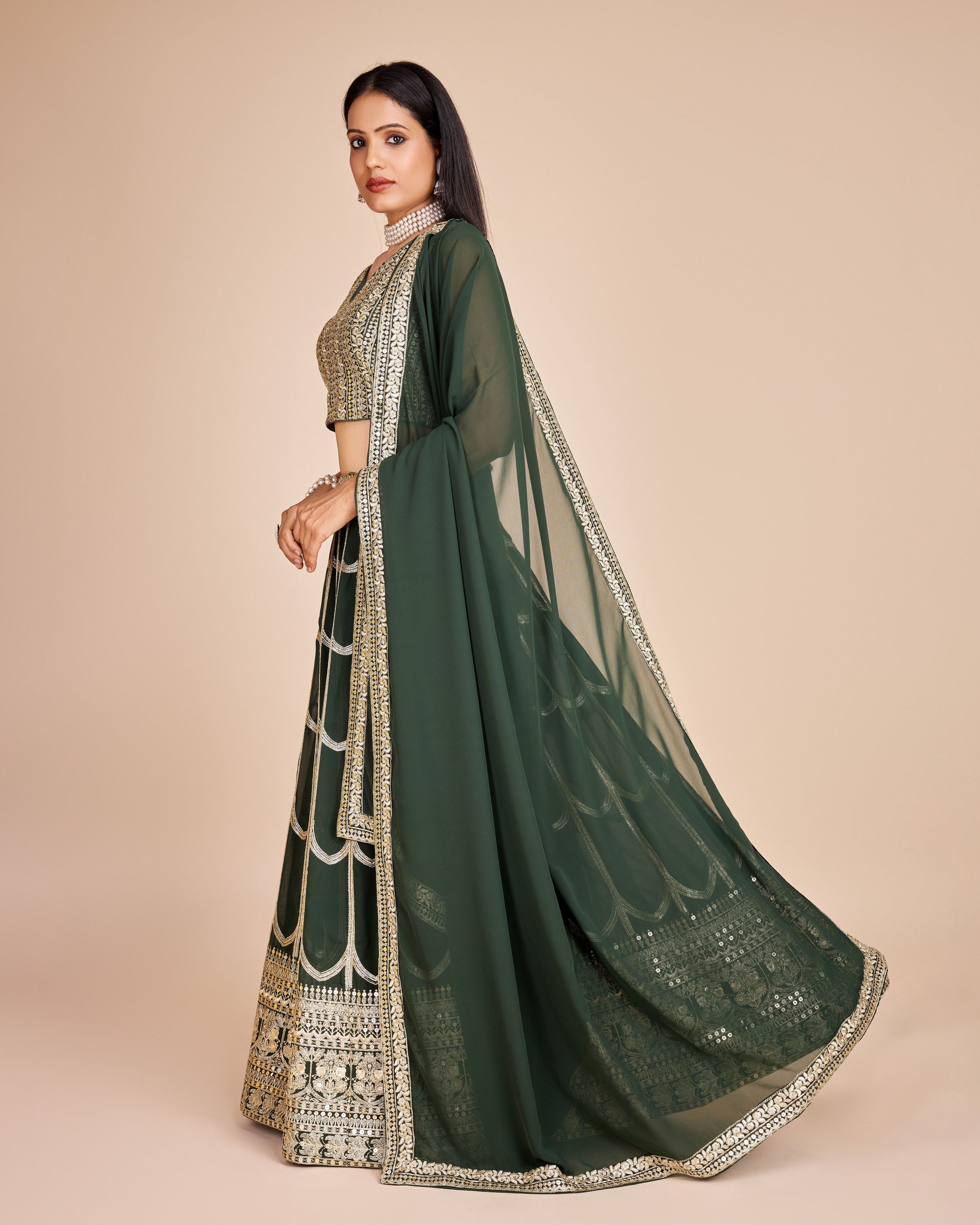 Lehenga Mart Designer Wedding Lehenga Choli For Women - Green