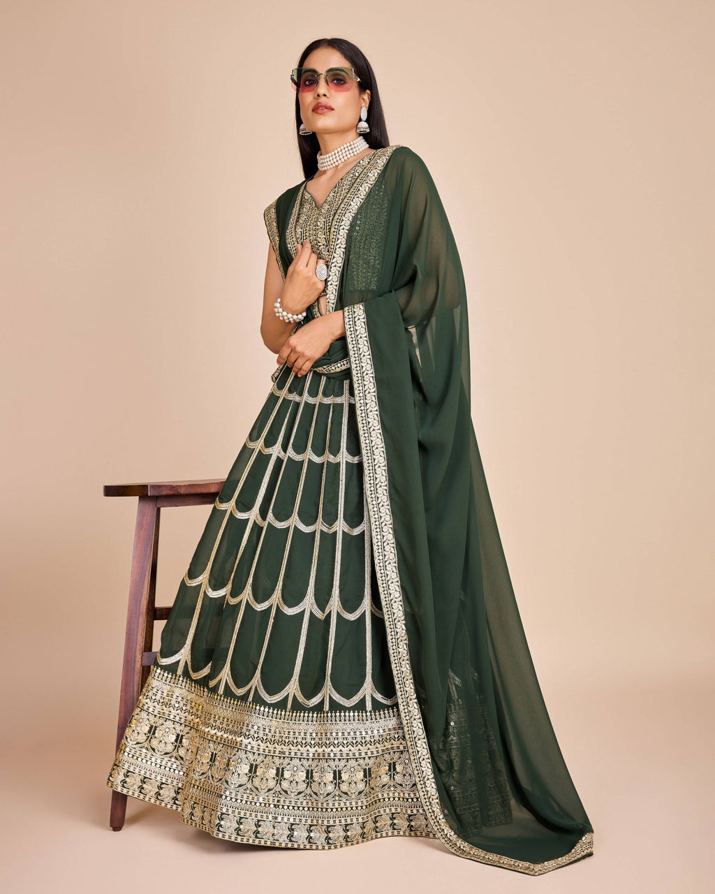 Lehenga Mart Designer Wedding Lehenga Choli For Women - Green
