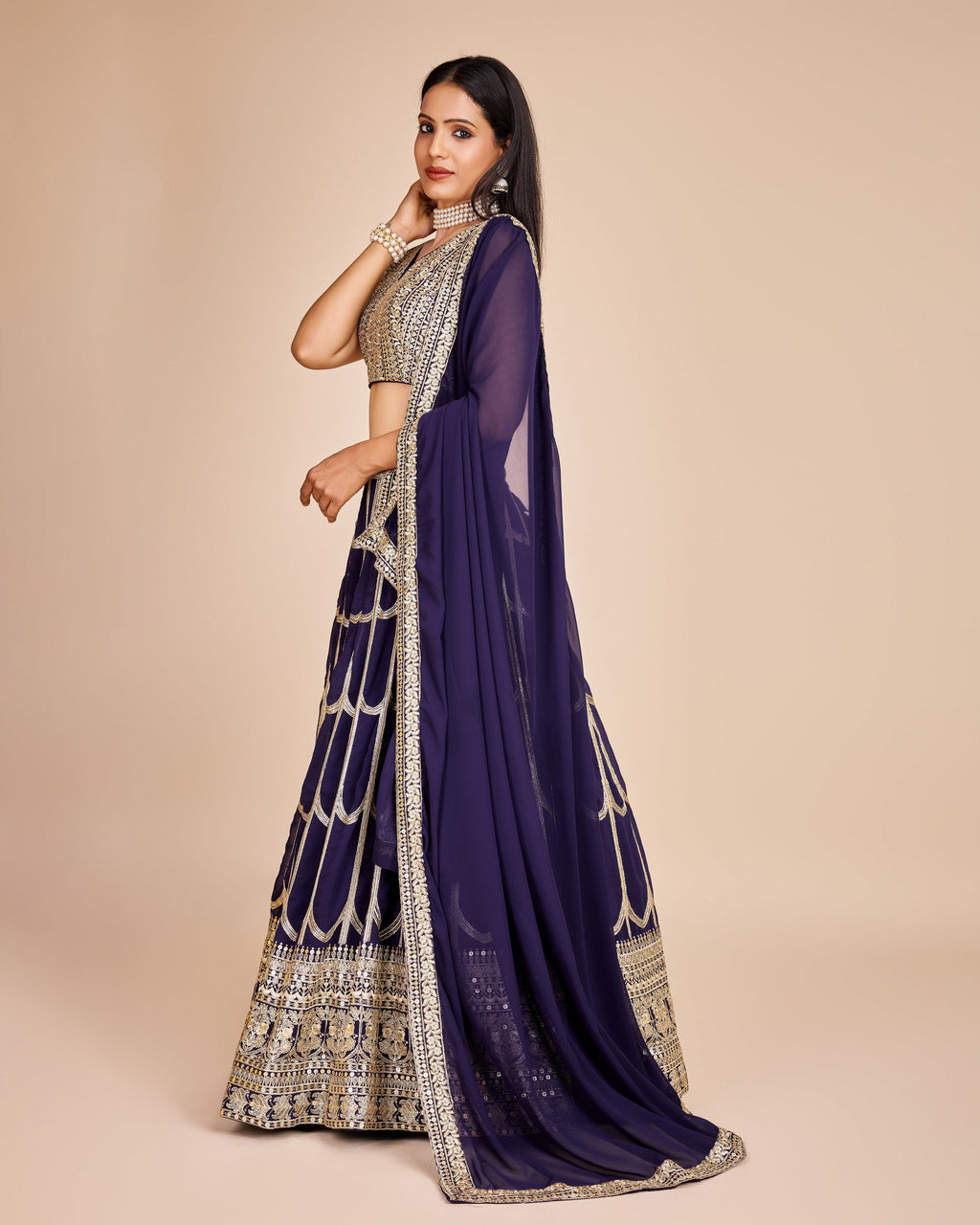 Lehenga Mart Designer Wedding Lehenga Choli For Women - Navy Blue