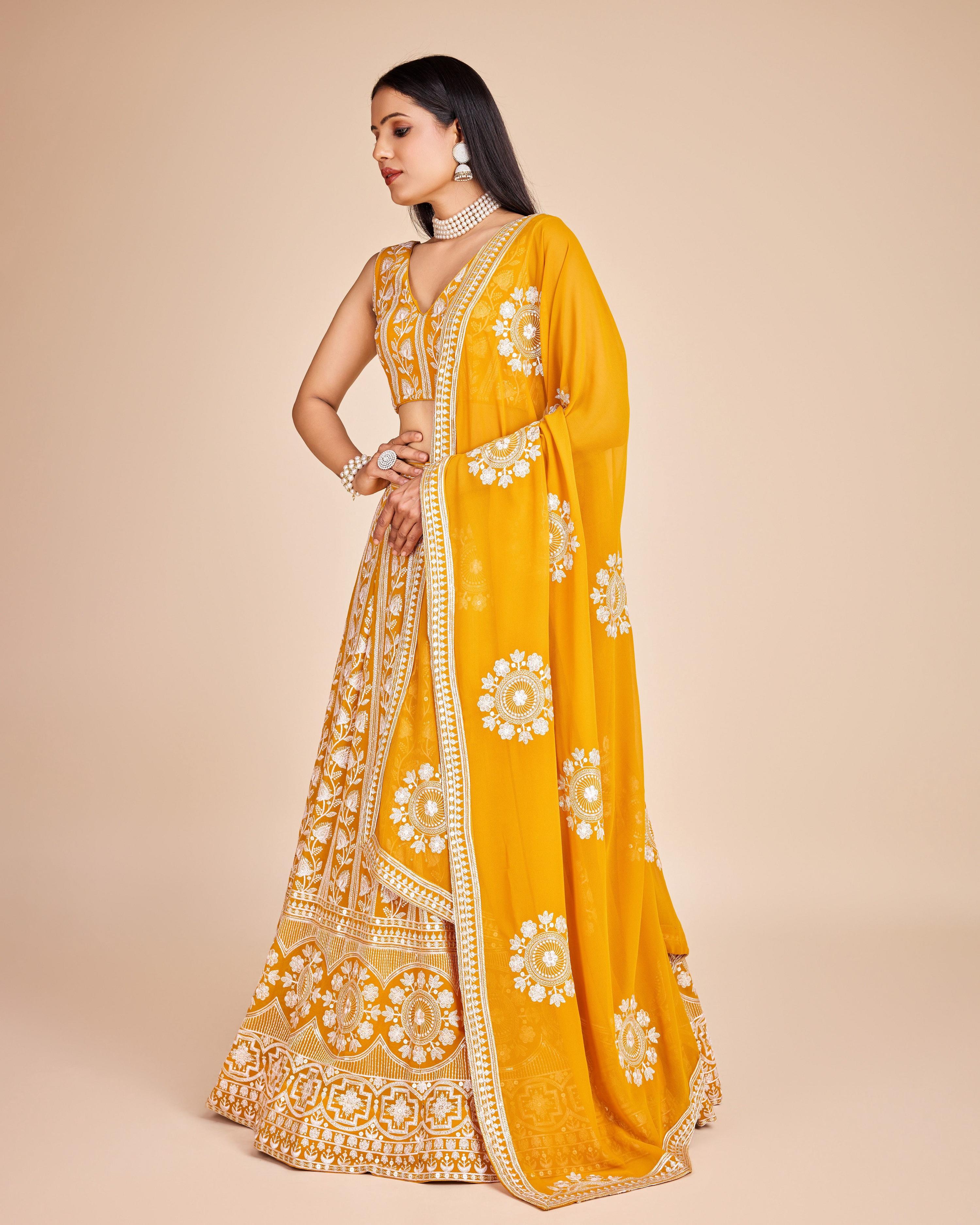 Lehenga Mart Designer Wedding Lehenga Choli For Women - Yellow