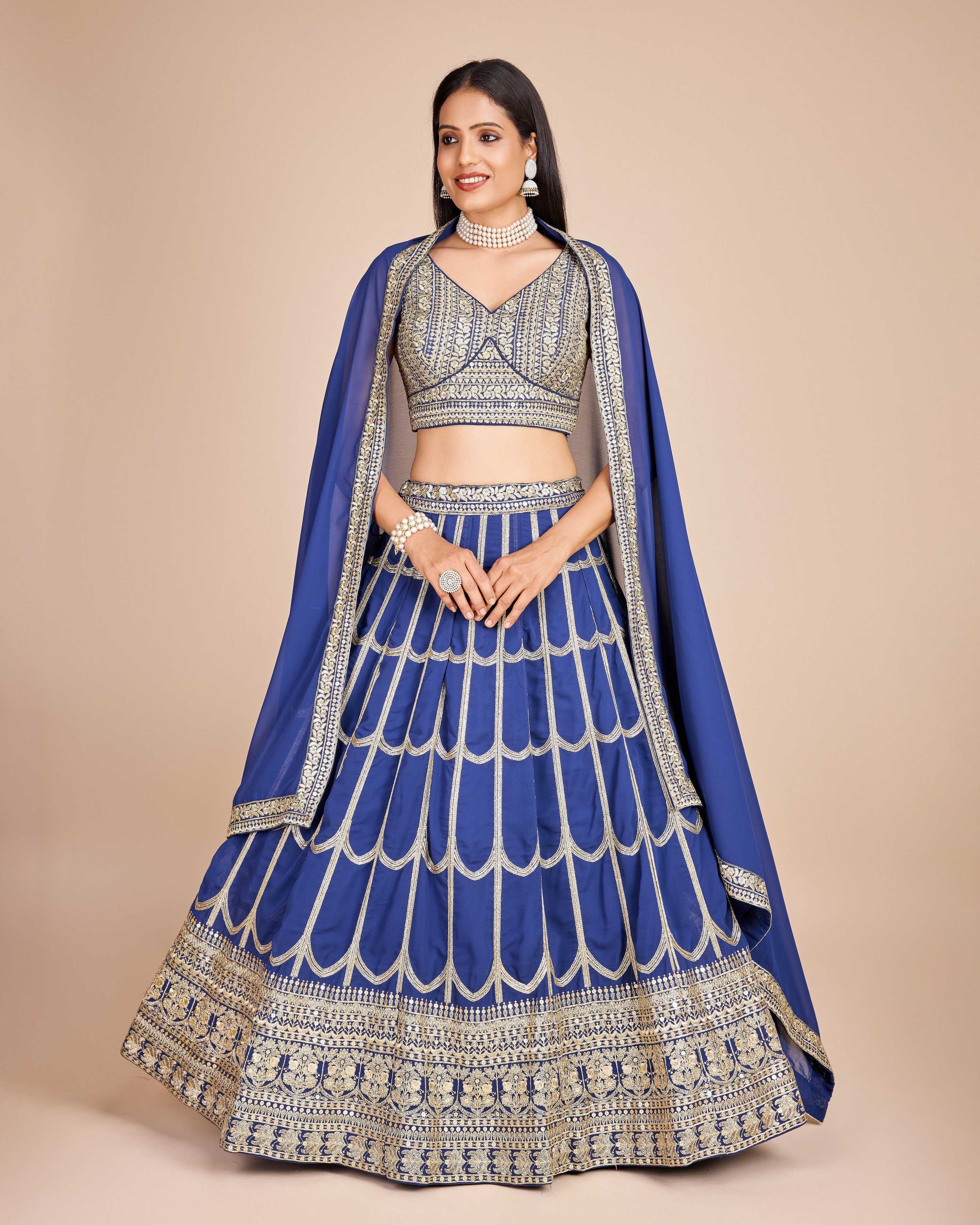 Lehenga Mart Designer Wedding Lehenga Choli For Women - Blue