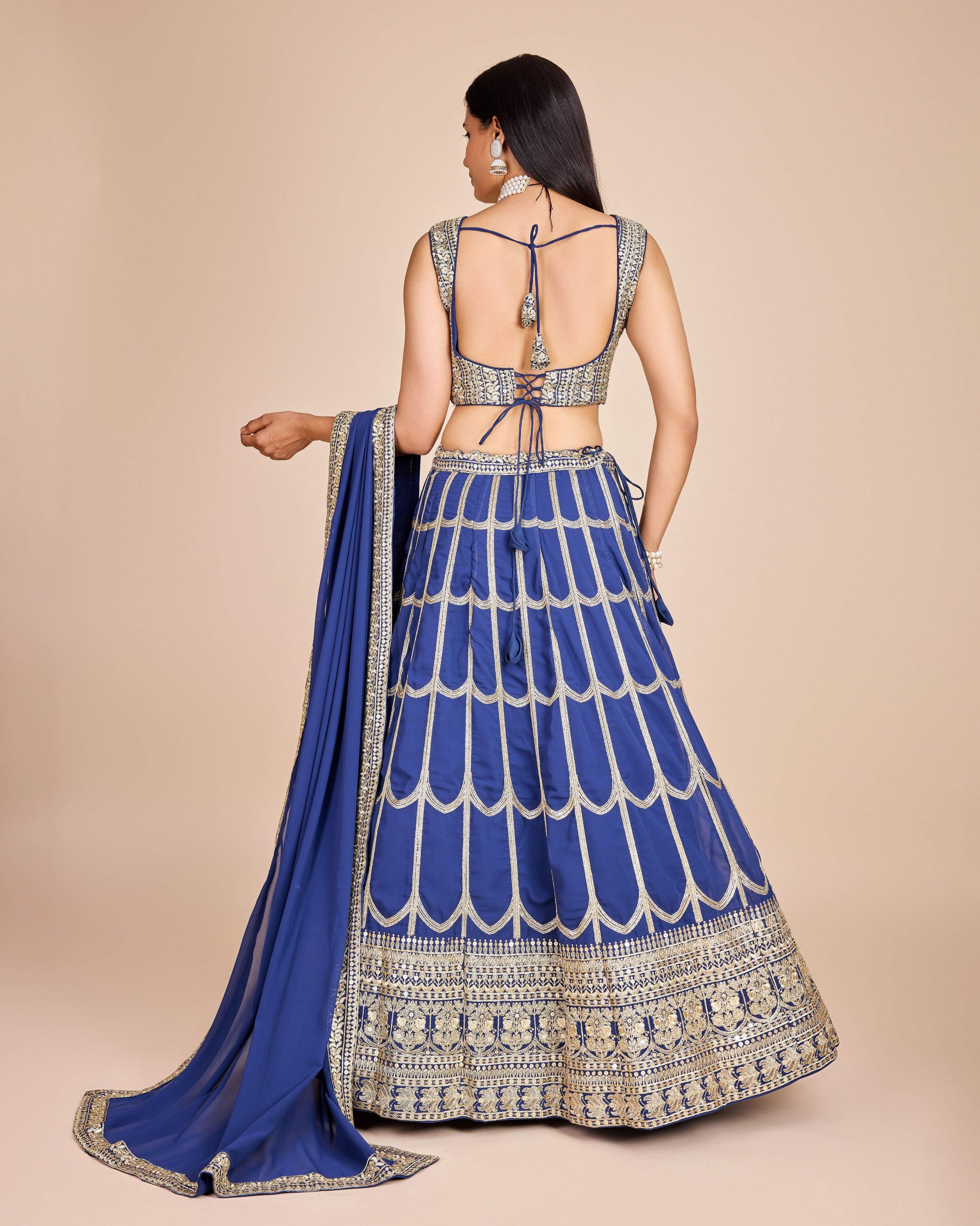 Lehenga Mart Designer Wedding Lehenga Choli For Women - Blue