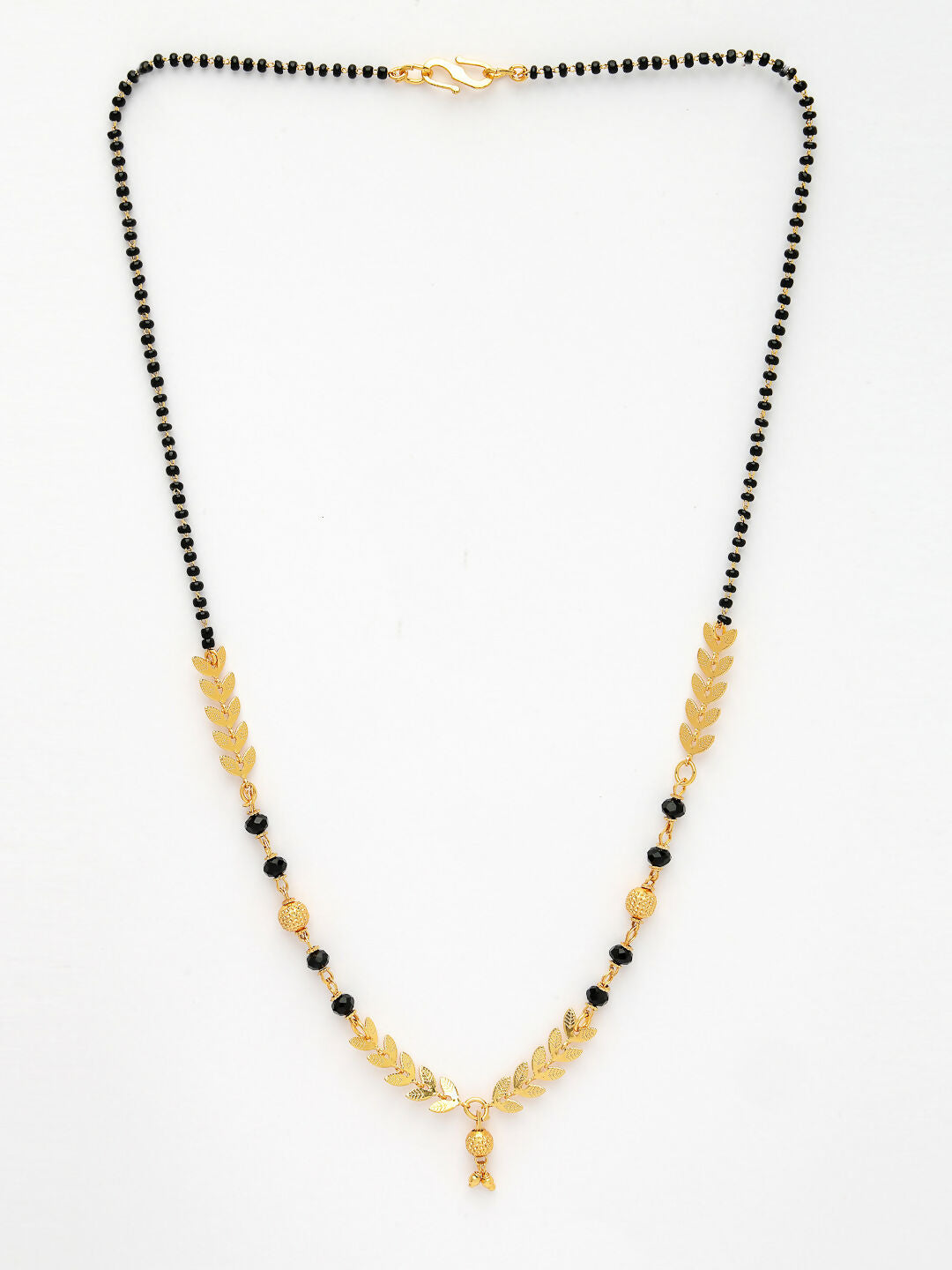 NVR Women's Set of 2 Gold-Polished Black Beaded Mangalsutra - Distacart