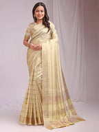 Shree Shyam Fashion Organza Gold Saree - Distacart