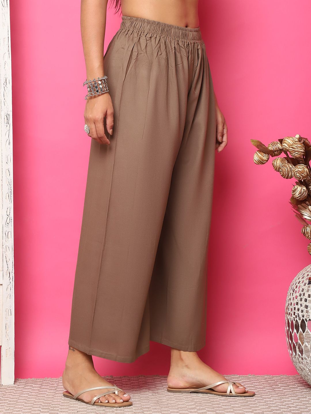 TAG 7 Women Flared Ethnic Palazzos